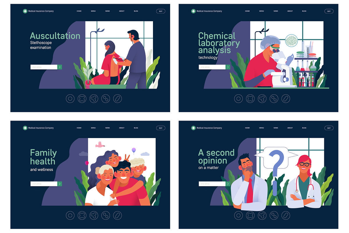 Part 1 Medical website illustrations, a Healthcare Illustration by Grivina's shop (Photo 22 of 37)