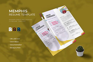 Memphis Playful - Resume, a Print Template by VUNIRA