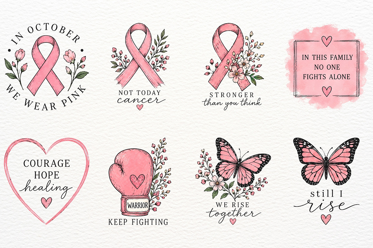 Breast Cancer Awareness Clipart Png, a Healthcare Illustration by SugarCloudStudioArt (Photo 3 of 4)