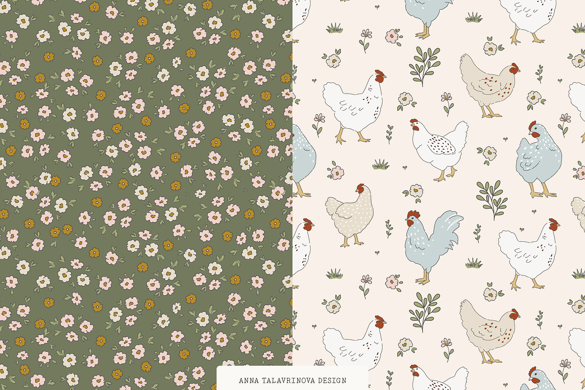 Cottagecore seamless pattern&clipart, a Pattern Graphic by Cozy pattern shop (Photo 4 of 5)