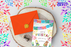 Mexican Fiesta Watercolor Clip Art