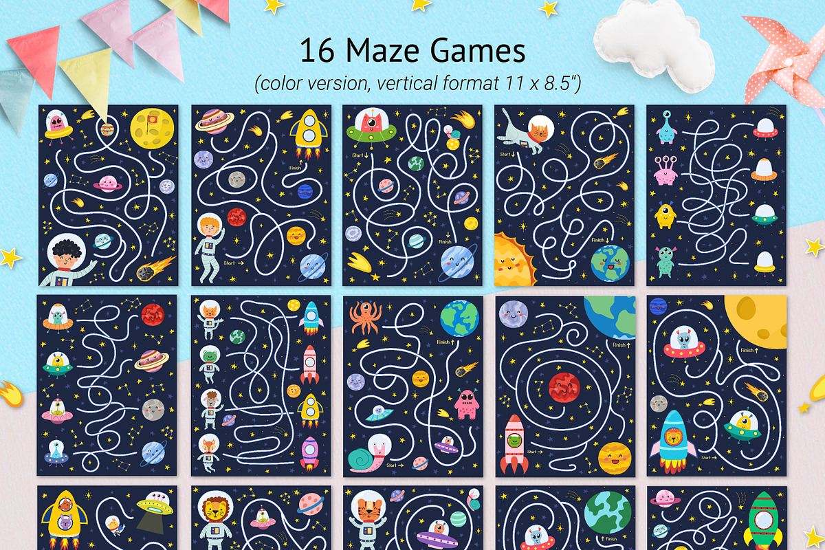 Space Activity Pages Collection, an Animal Illustration by Gulnara Sabirova (Photo 30 of 51)