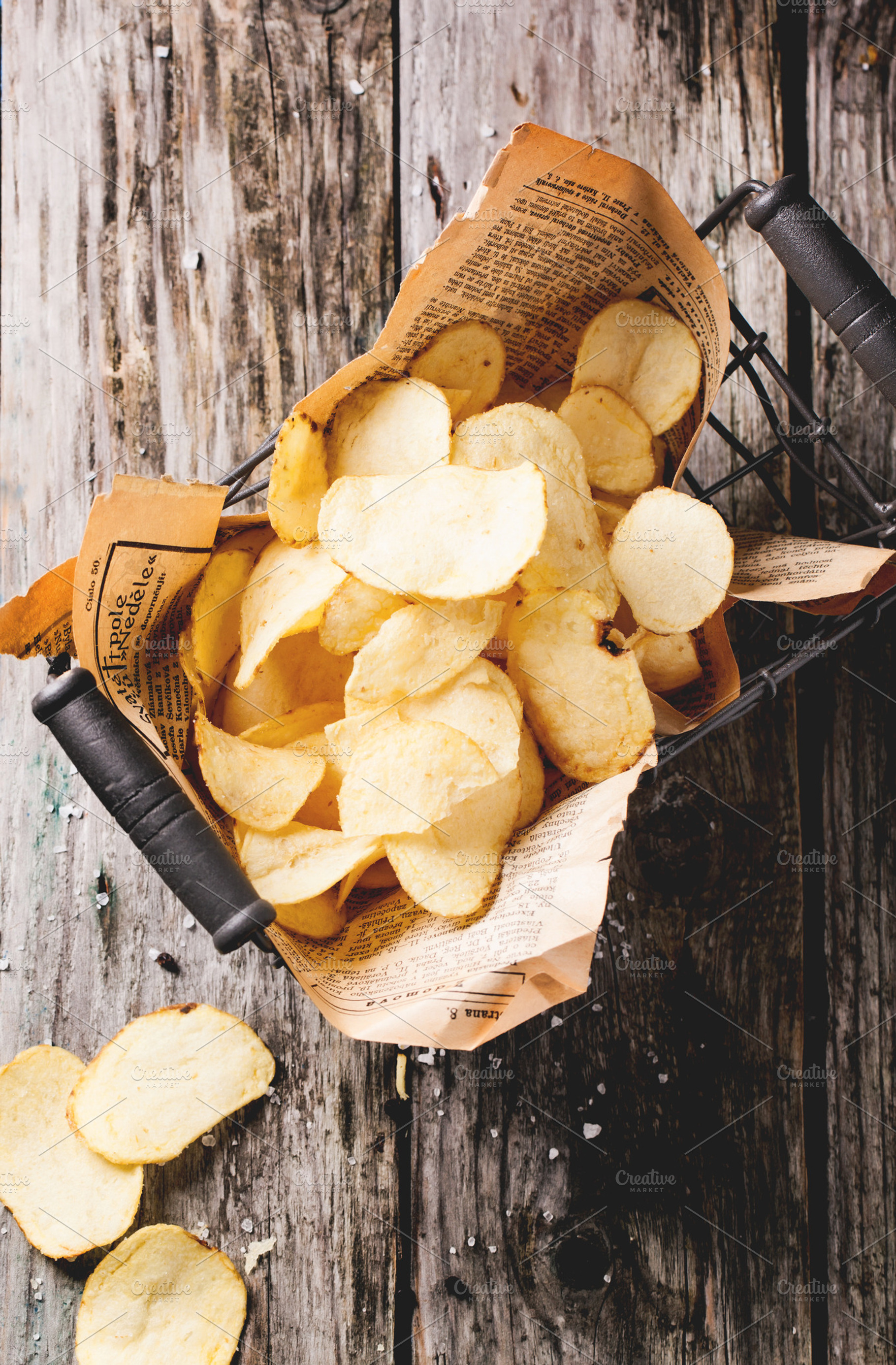 Potato chips featuring chips, potato, and food