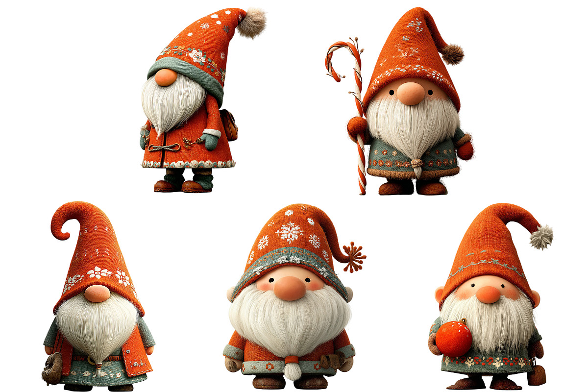 Whimsical Christmas Gnome Clipart, an Illustration by Craft Nest (Photo 5 of 10)