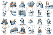 25 Snowman Clipart, a Decorative Illustration by Pati Charm Studio (Thumbnail 2 of 8)