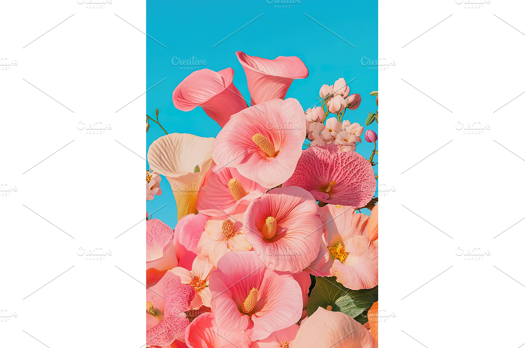 Vibrant Pink and Peach Flowers in, a Nature Photo by Lermont51