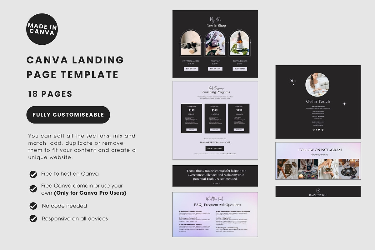 Spiritual Coach Canva Template, a Landing Page Template by StartBuildLaunch (Photo 4 of 6)