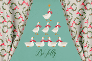 Christmas Geese - vintage set, a Pattern Graphic by DigARTbyHavroshka (Thumbnail 9 of 9)