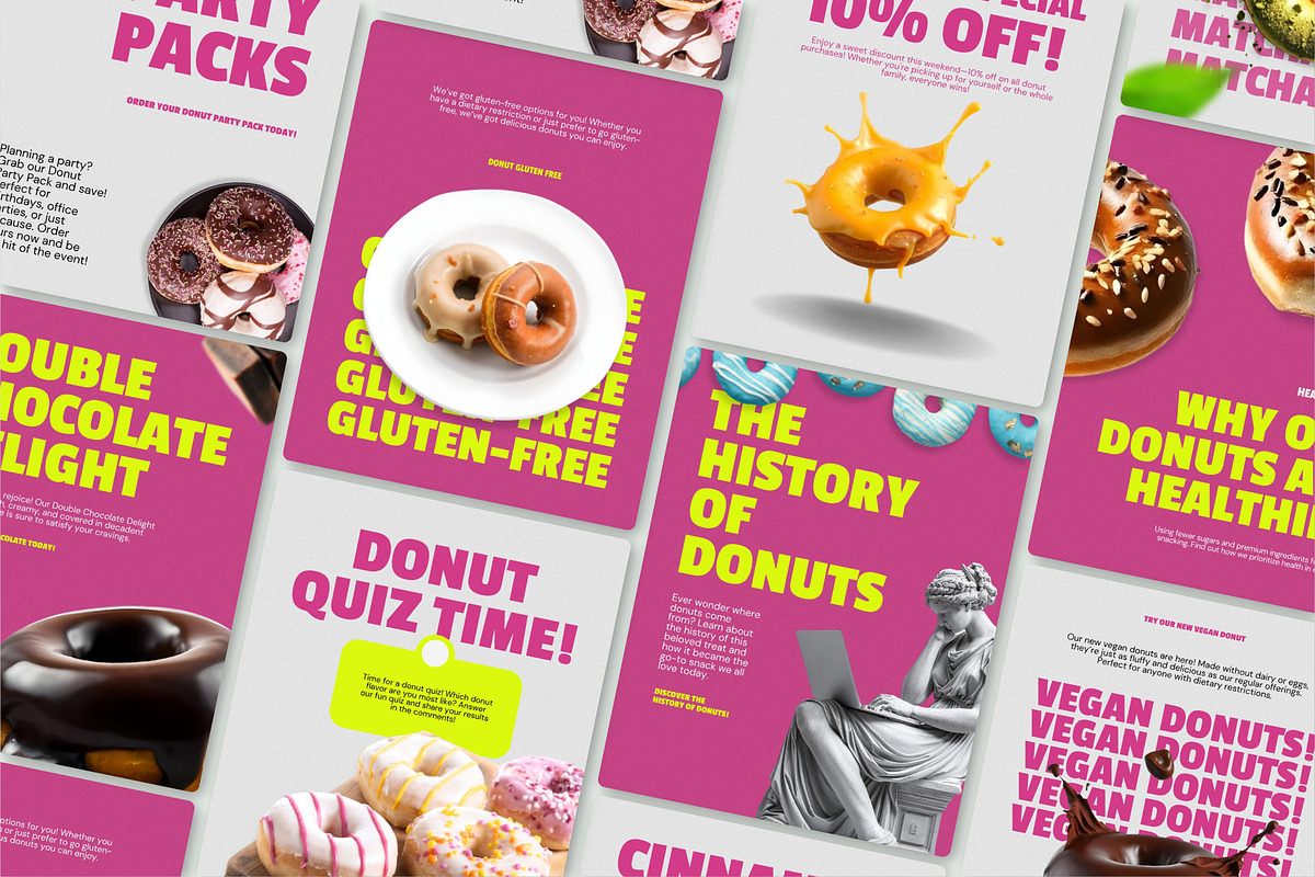 Canva Bakery & Donut Instagram Kit, a Design Template by SecondBrain Store (Photo 6 of 10)
