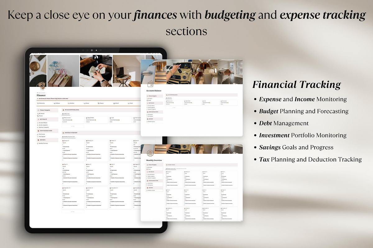 Life Planner Notion Template, an UI Kit Template by The Thrive Society (Photo 5 of 10)