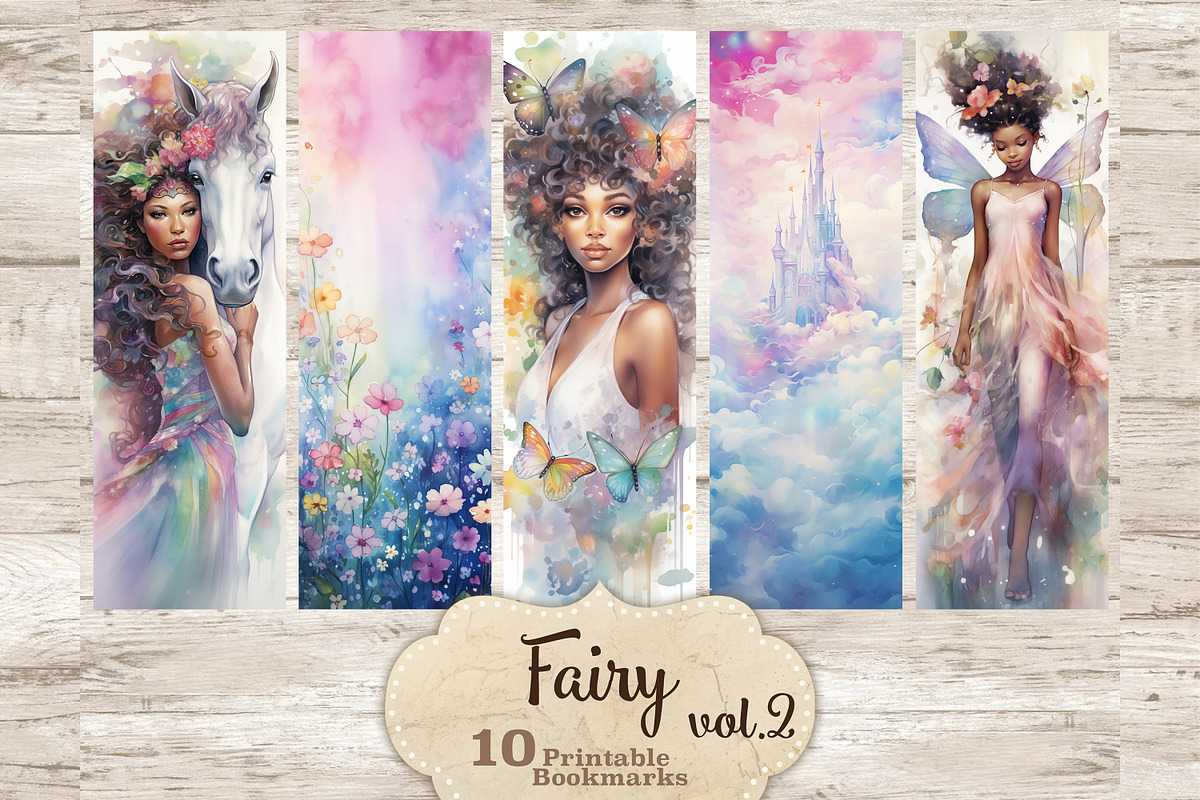 Fairy Bookmarks Printable, a Person Illustration by GlamArtZhanna (Photo 2 of 3)