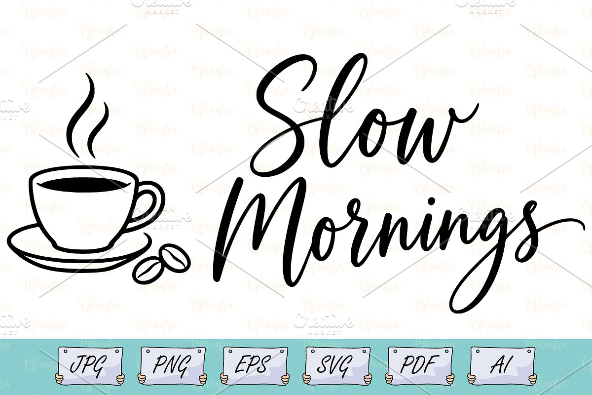 Slow Mornings Coffee Cup Line Art, an Object Illustration by Ghagra (Photo 1 of 7)