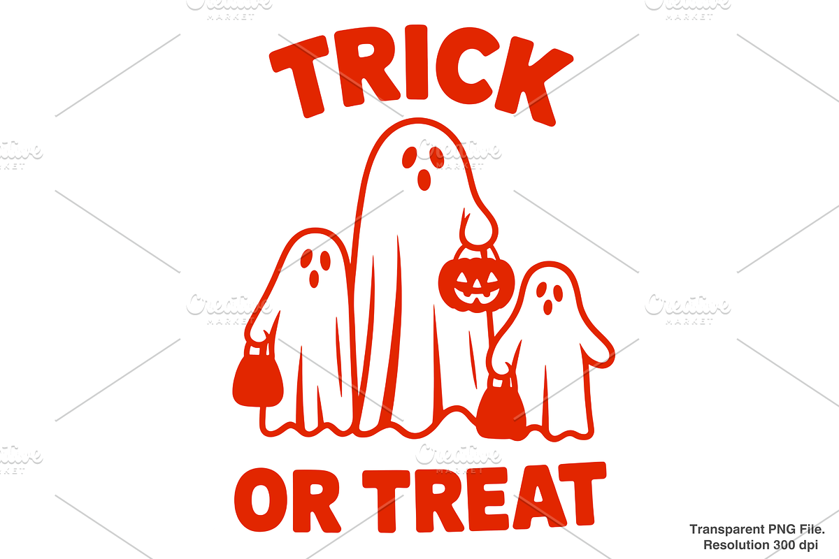 Trick or Treat PNG, Halloween PNG, a Graphic by Clipart Bloom (Photo 1 of 2)