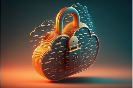 Neon cloud with locked padlock, a Technology Photo by Lermont51