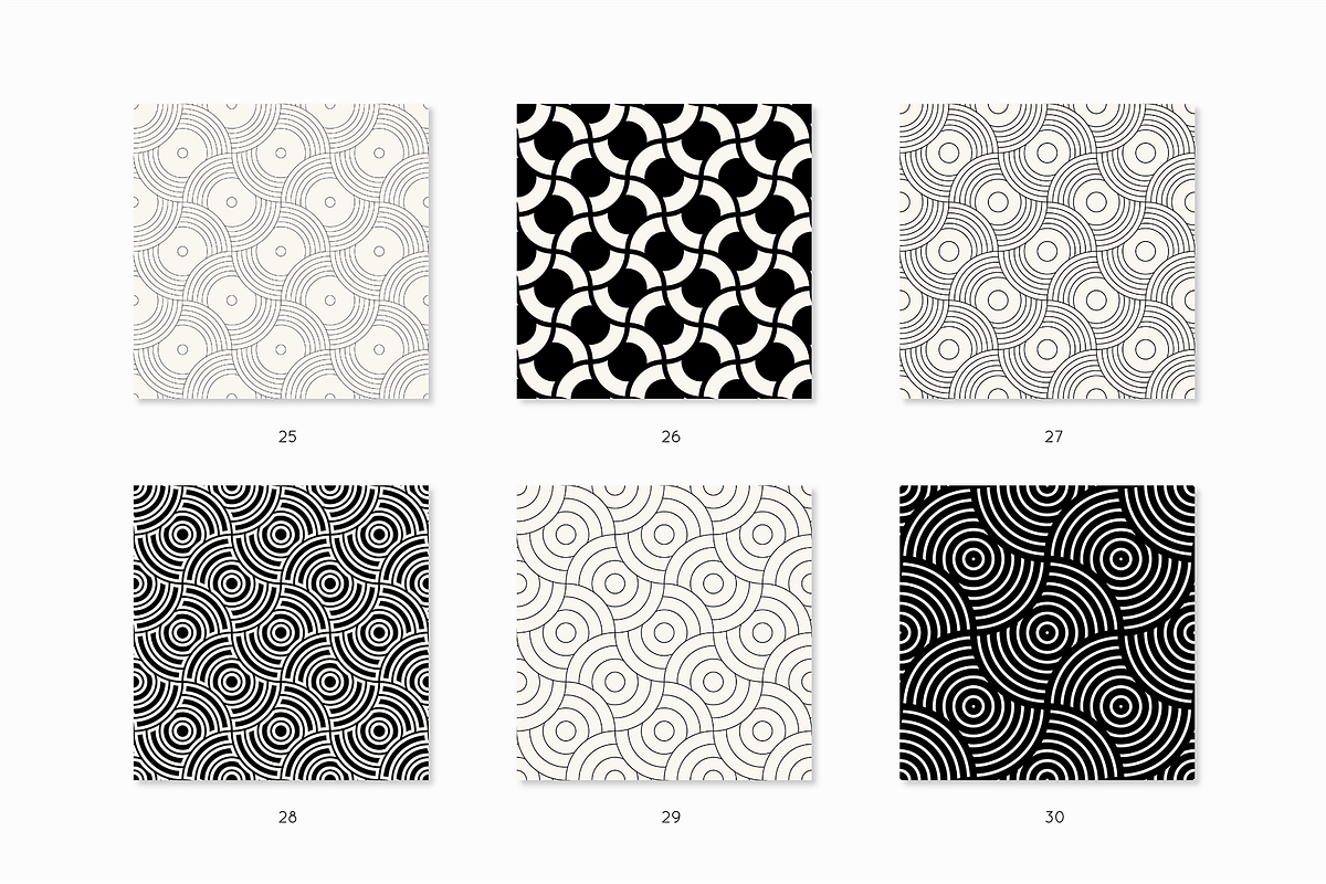 Concentric Seamless Patterns Bundle, a Pattern Graphic by Curly_Pat (Photo 8 of 15)