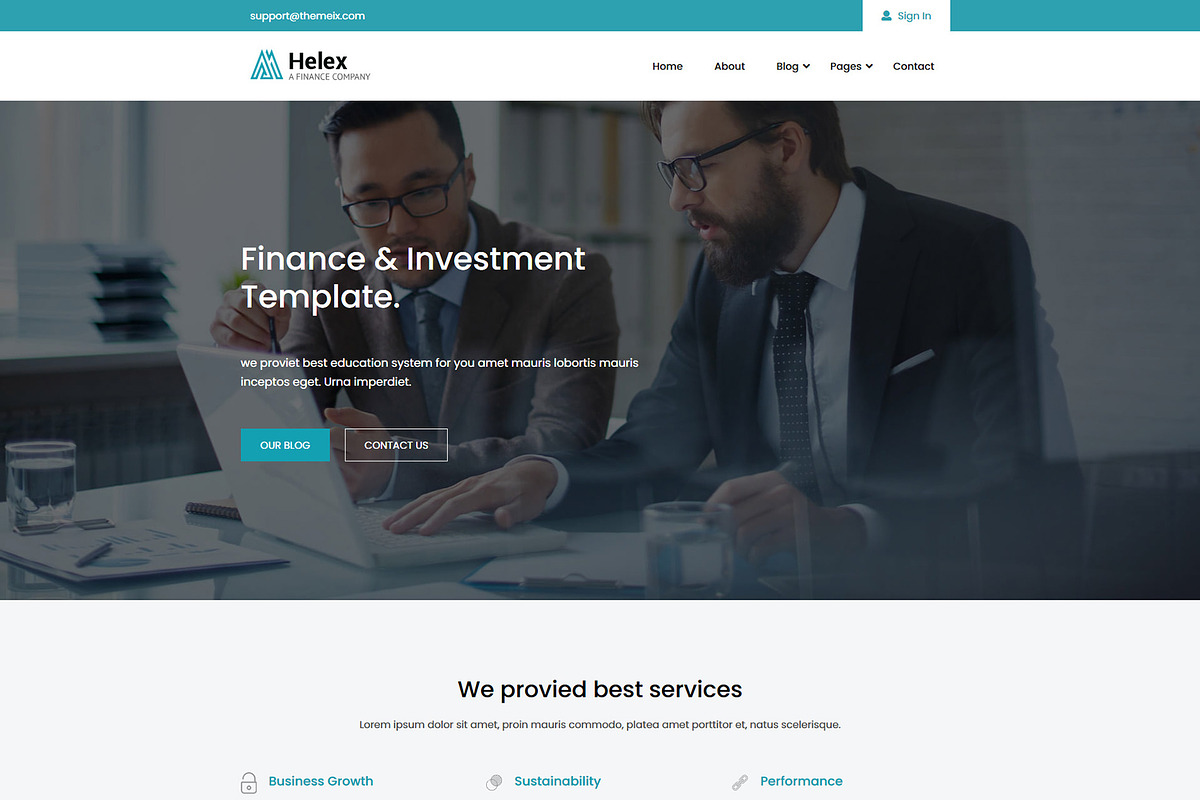Helex - Corporate WordPress Theme, a WordPress Template by Themeix