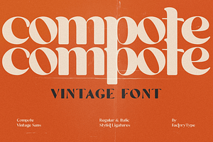 Compote, a Sans Serif Font by FactoryType Studio