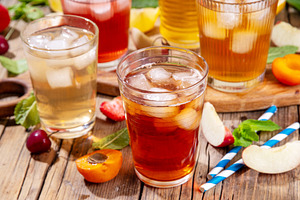 Summer refreshing drink, non alcohol tea based cocktails, iced t, a Food & Drink Photo by Rimma