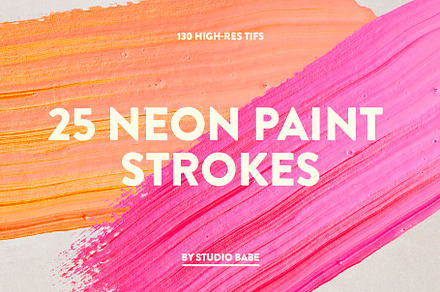 25 Neon Paint Strokes