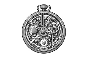 Intricate Pocket Watch Mechanism