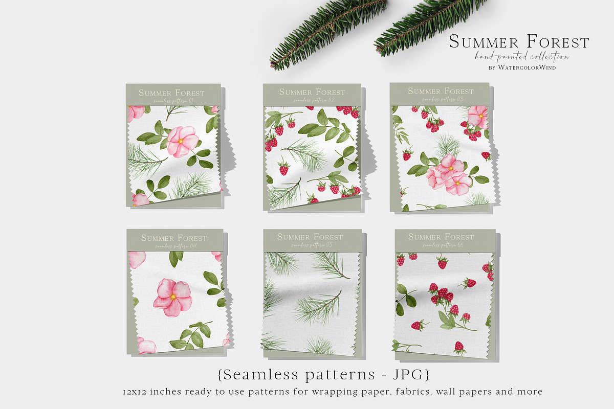 Forest Floral Clipart with Raspberry, an Illustration by WatercolorWind (Photo 4 of 14)