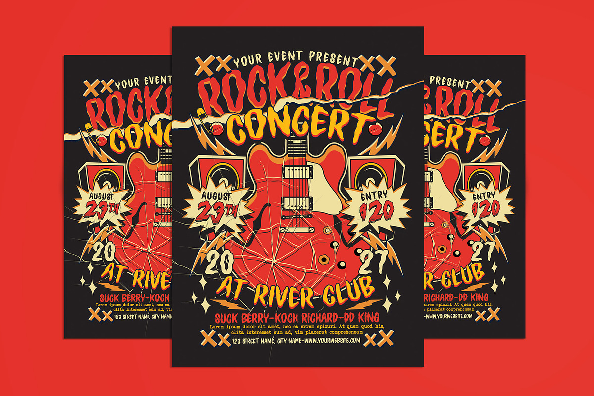 Rock and Roll Music Party, a Flyer Template by Muhamad Iqbal hidayat (Photo 1 of 4)