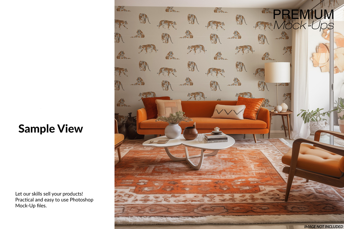 Boho Wallpaper Mockup PNG & PSD, a Household Mockup by mock-ups (Photo 5 of 7)