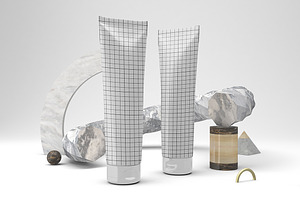 Abstract Cream Tube Mockup, a Packaging Mockup by Qaleb Studio