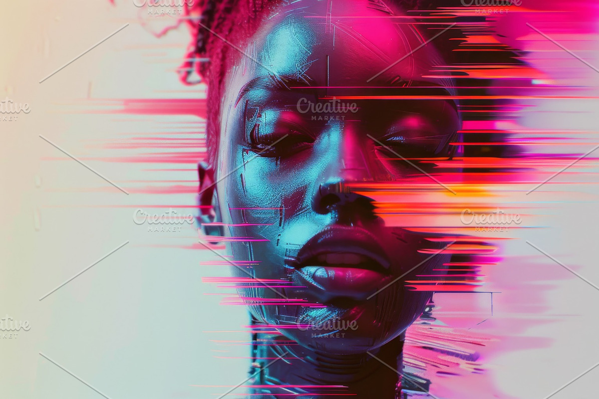 90 Glitch faces, a Person Illustration by Handmadefont (Photo 66 of 94)