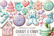 Christmas Cookies & Candy Clipart, an Illustration by OK Design (Thumbnail 1 of 5)