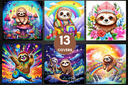 Sloth Coloring Pages for Kids, a Business Card Template by LA Design (Thumbnail 2 of 9)