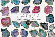 Gold Foil Agate Clipart, an Illustration by Designworld (Thumbnail 1 of 5)