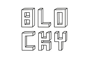 Blocky 3d Font
