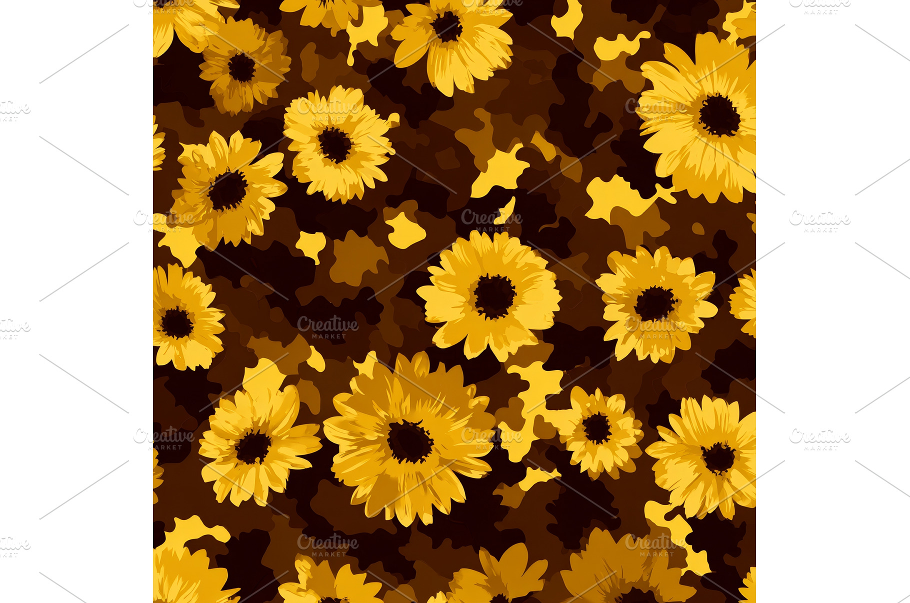 Design for Vibrant Sunflower Pattern, a Nature Photo by ZinetroN