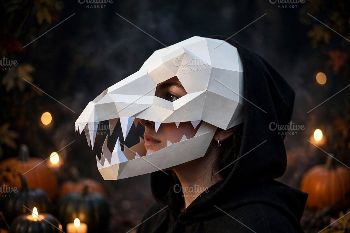 Halloween skull decor- 3d papercraft, a Card Template by PAPER amaze (Photo 2 of 4)