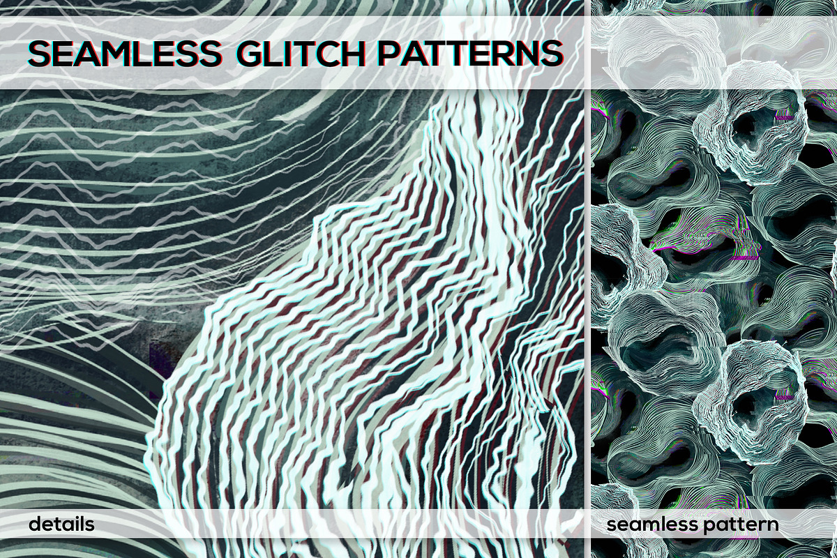 SEAMLESS GLITCH PATTERNS, a Pattern Graphic by ANAKOTO (Photo 11 of 25)