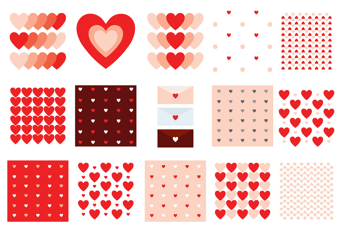 Valentine's Day - 14 Vector Hearts, a Pattern Graphic by Carolyn Packard Design (Photo 2 of 5)