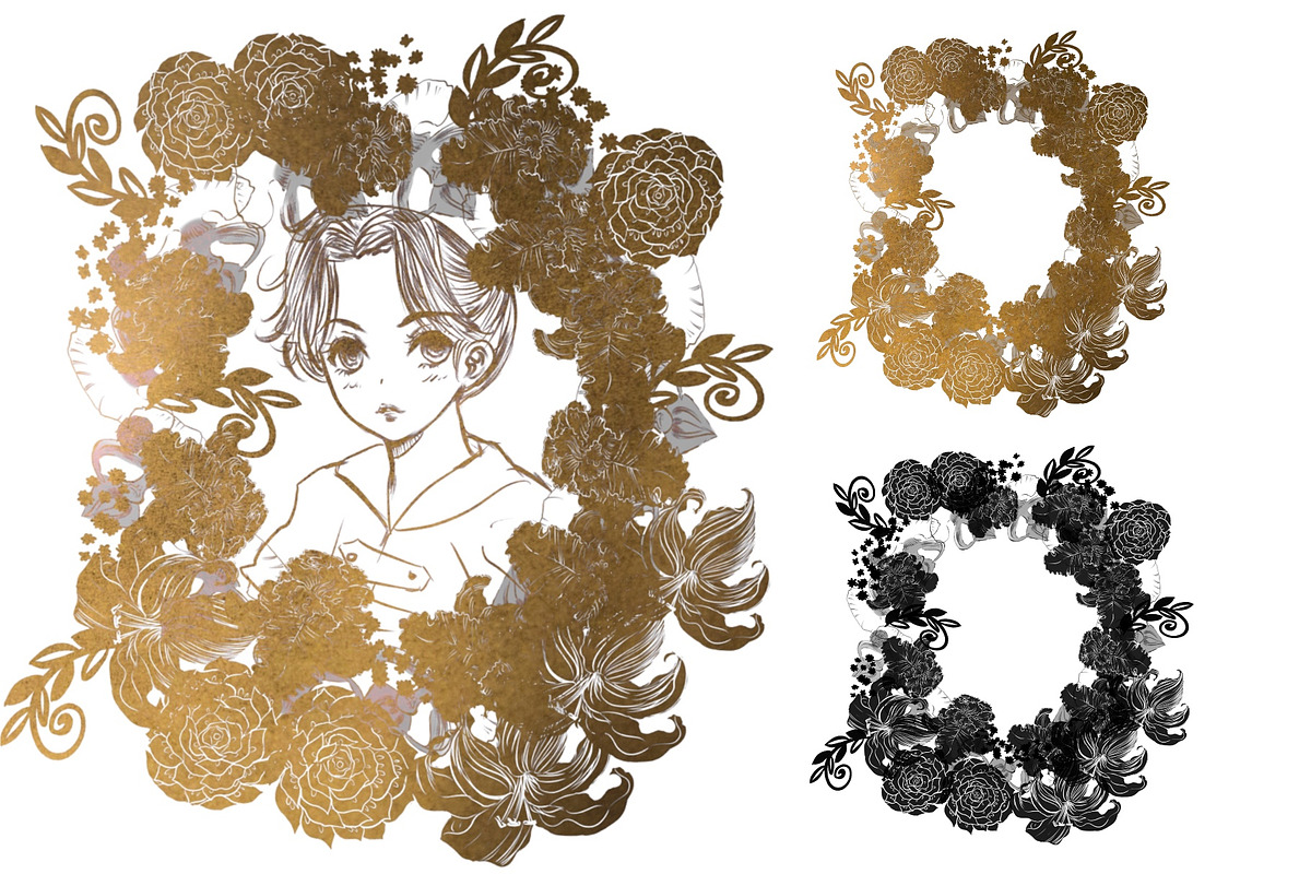 Manga floral procreate brush kit, a Brush Add-On by Meisanmui (Photo 12 of 12)