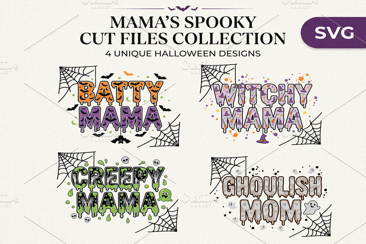 Spooky Mama Halloween SVG Cut Files, an Object Graphic by NH graphic (Photo 1 of 3)