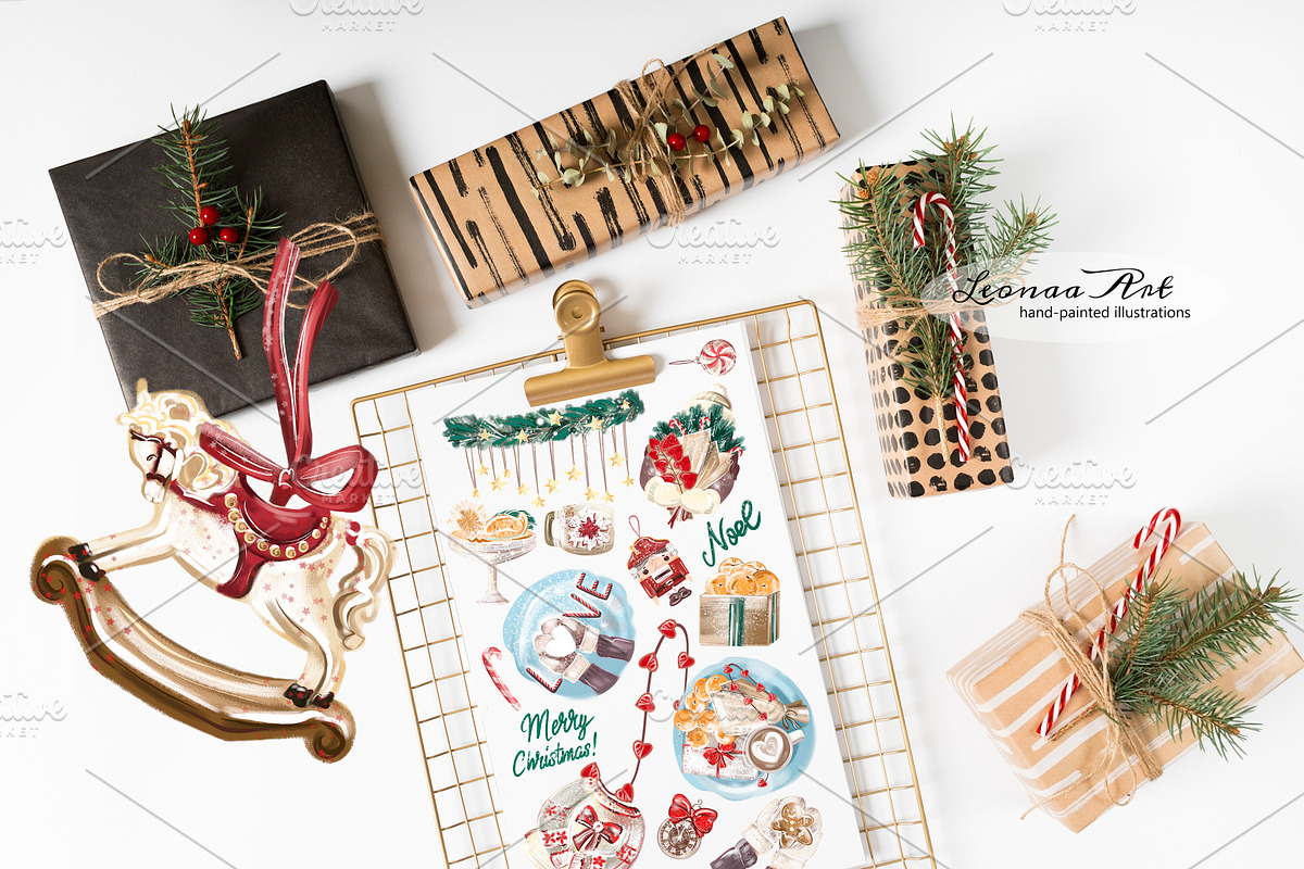 Christmas Clip Art, a Seasonal Illustration by Leonaa art (Photo 4 of 10)