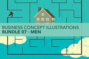 Business Concepts Bundle 07 Men, a Person Illustration by retrorocket (Thumbnail 1 of 15)