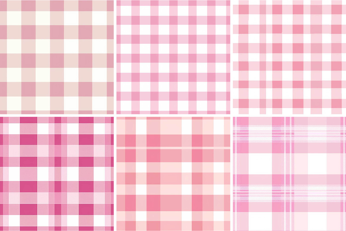 Blush Pink Gingham Plaid Digital Pap, a Texture Illustration by DreamPrint404 (Photo 2 of 3)