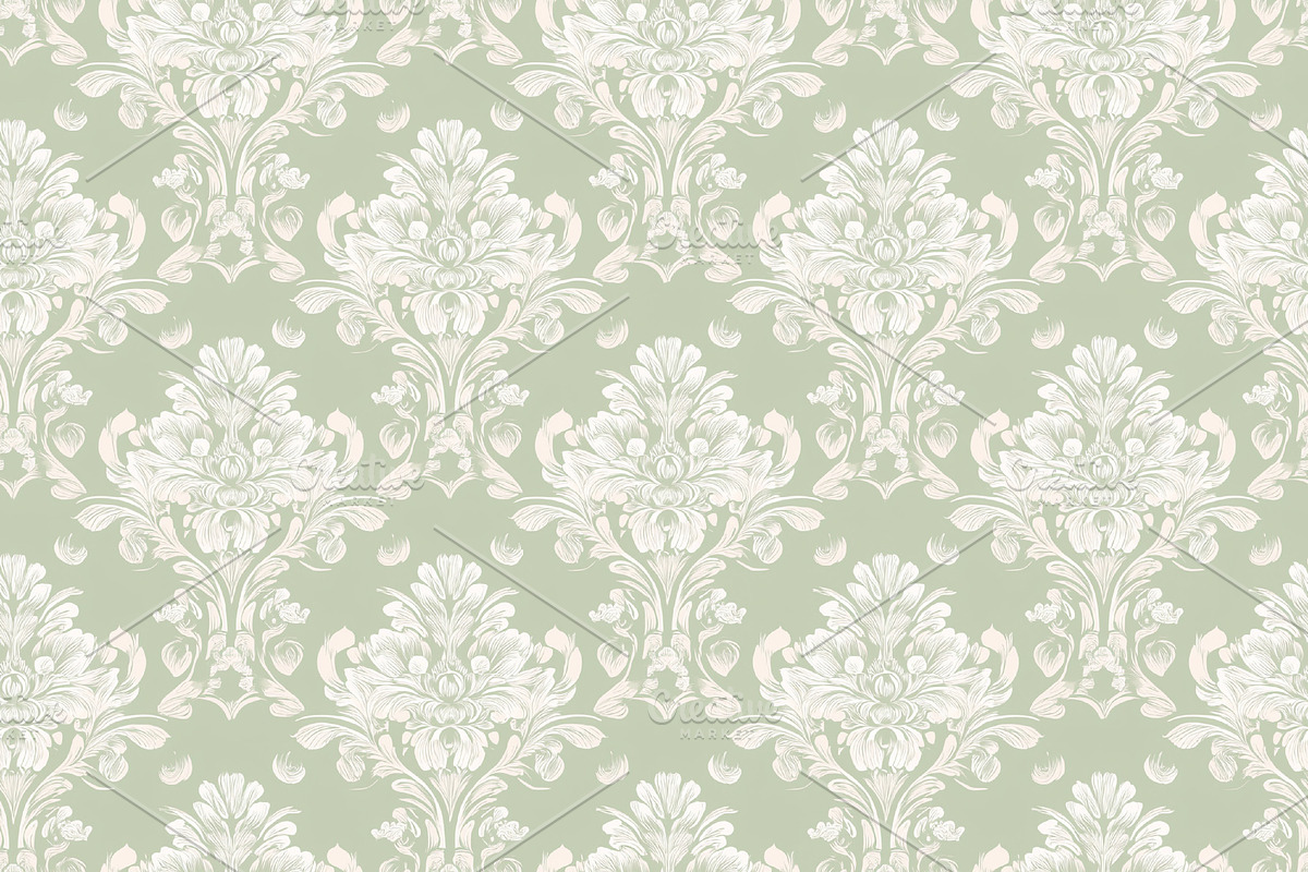 Seamless pattern, elegant damask pattern seamless background cre, a Pattern Graphic by Studio ANNA