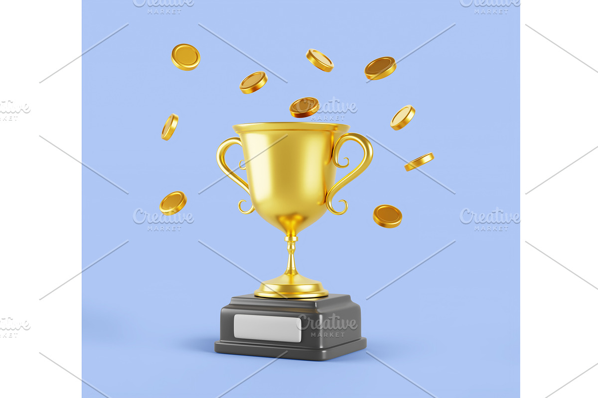 Game award goblet, golden trophy cup, a Sport Illustration by Marozhkastudio