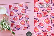 Watercolor Fig Seamless Patterns, a Food Illustration by OlDm_Shop (Thumbnail 7 of 10)