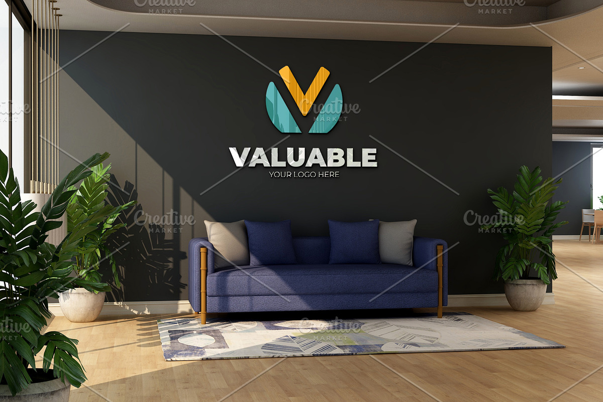 PSD Modern Office Wall Logo Mockup, an Advertising Mockup by Ayy (Photo 6 of 15)