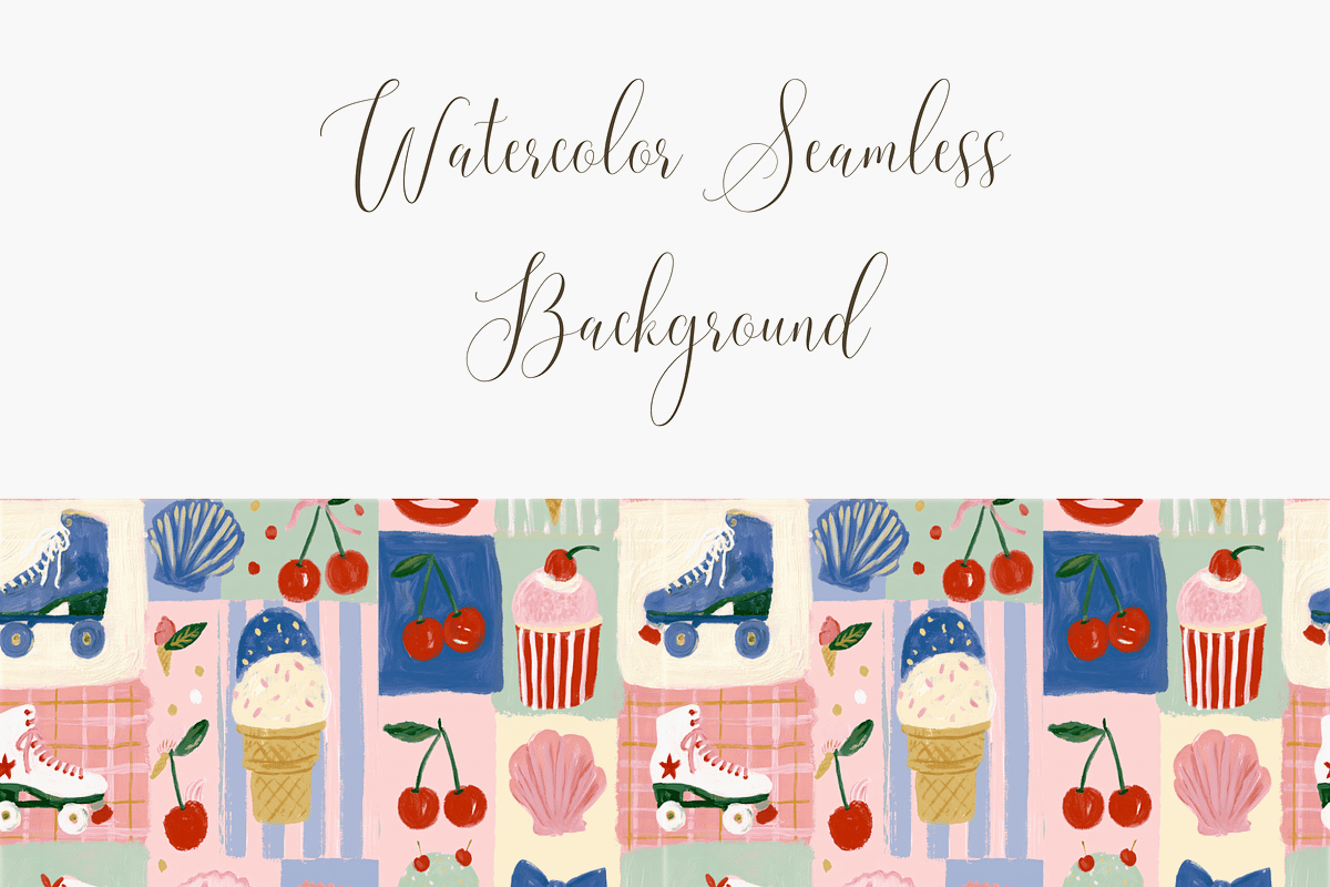 Seamless Ice Cream Skates Pattern, a Pattern Graphic by Pati Charm Studio (Photo 3 of 6)