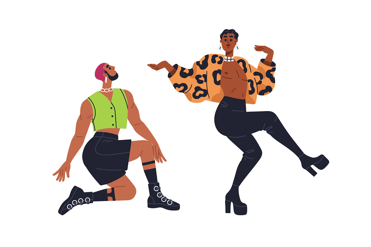 Dancers performing vogue dance set, a Person Illustration by Good Studio (Photo 3 of 6)