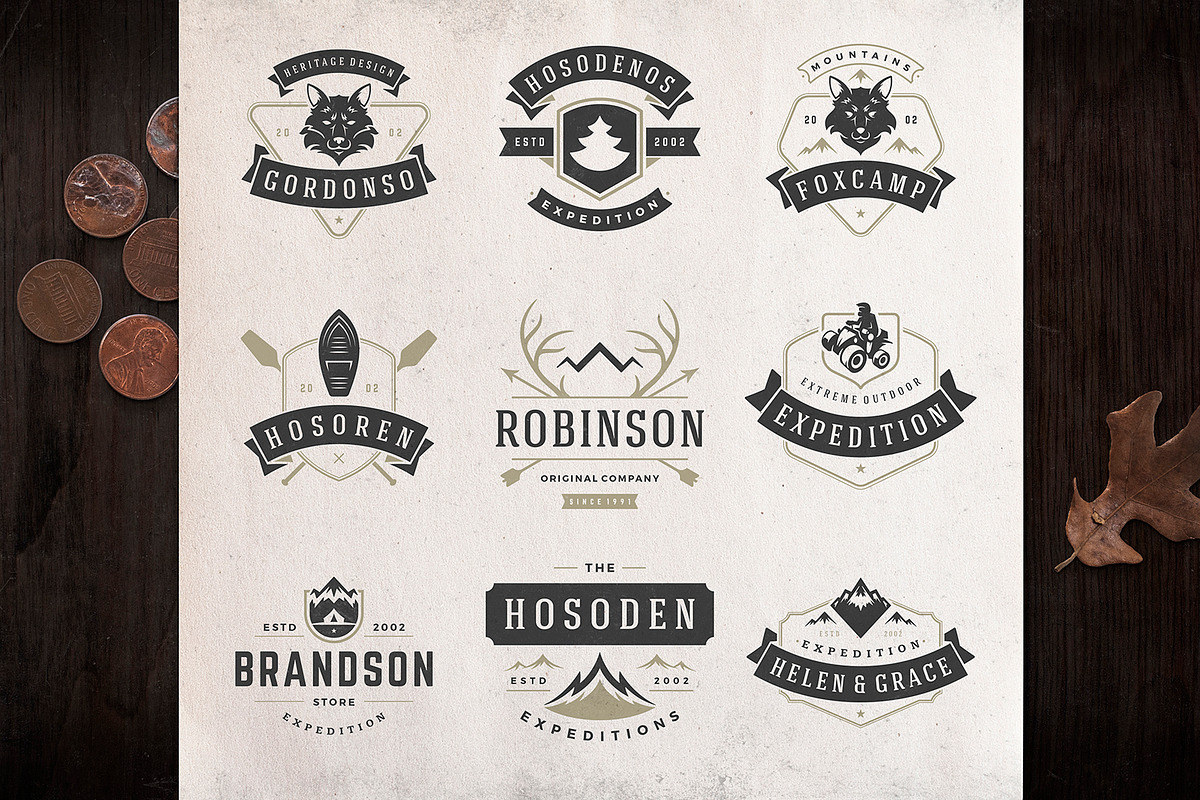 280 Outdoor logos and badges, a Branding & Logo Template by Vasya Kobelev (Photo 70 of 83)