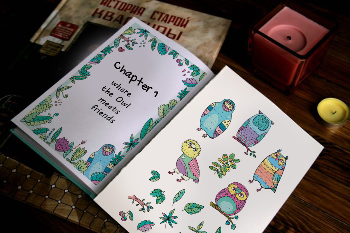 Floral Owls - 55 objects, an Illustration by Zooza Art (Photo 2 of 14)